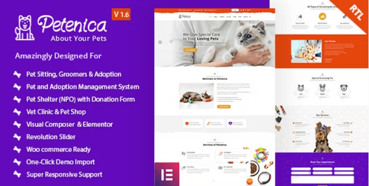 Petenica Pet shop WordPress Theme