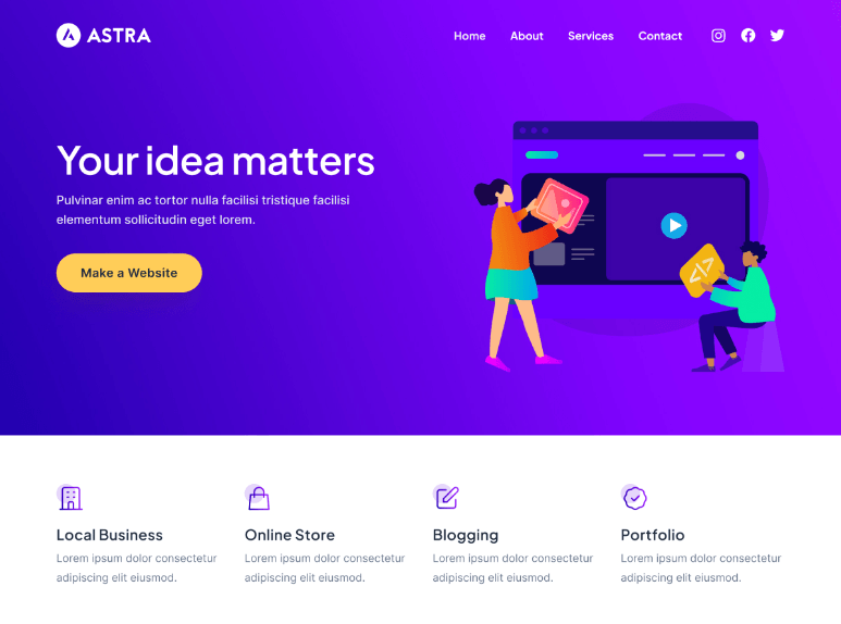 Astra WordPress Theme for Artist