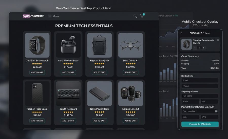 WooCommerce store product grid